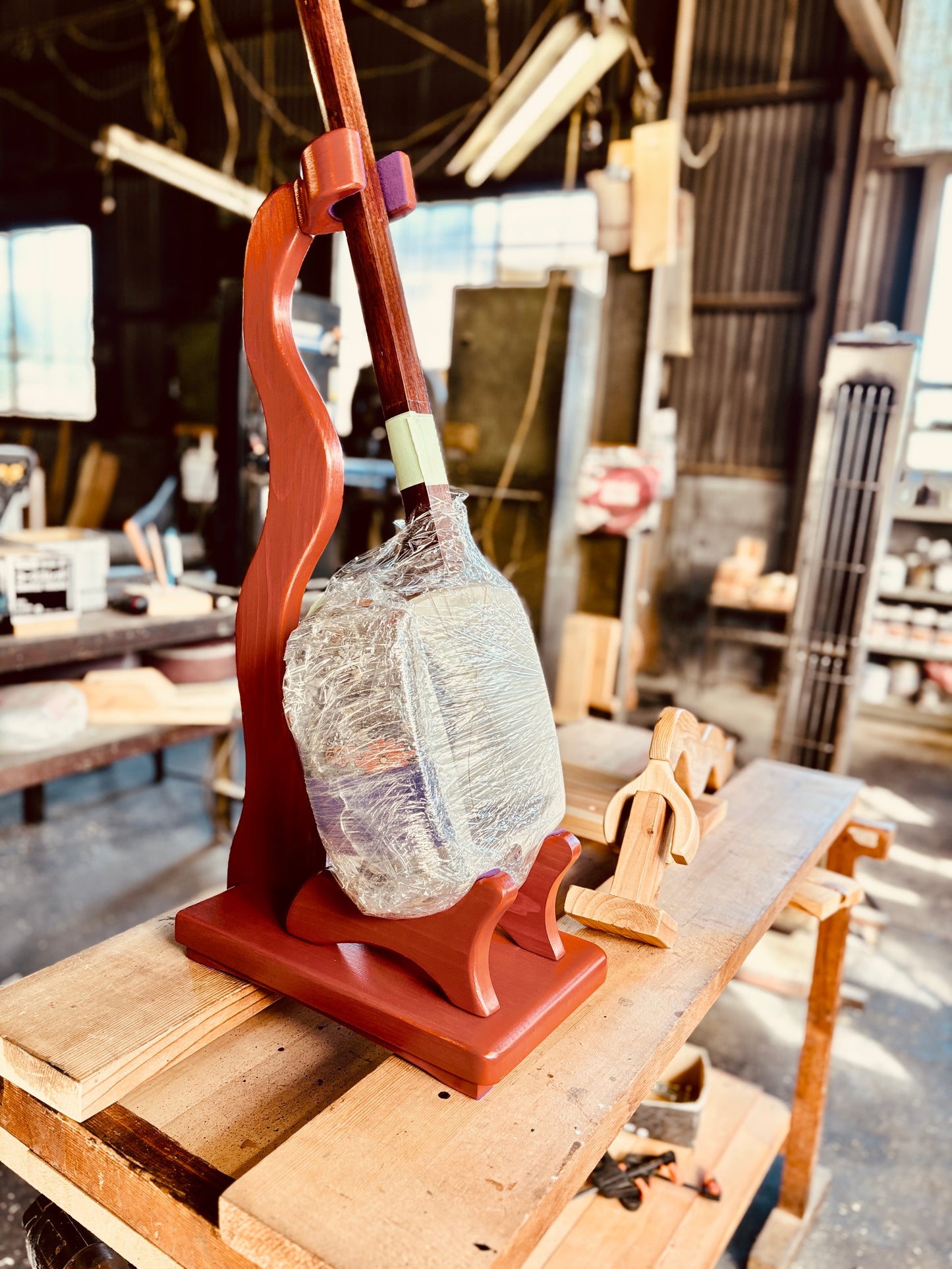 Wooden Shamisen Stand