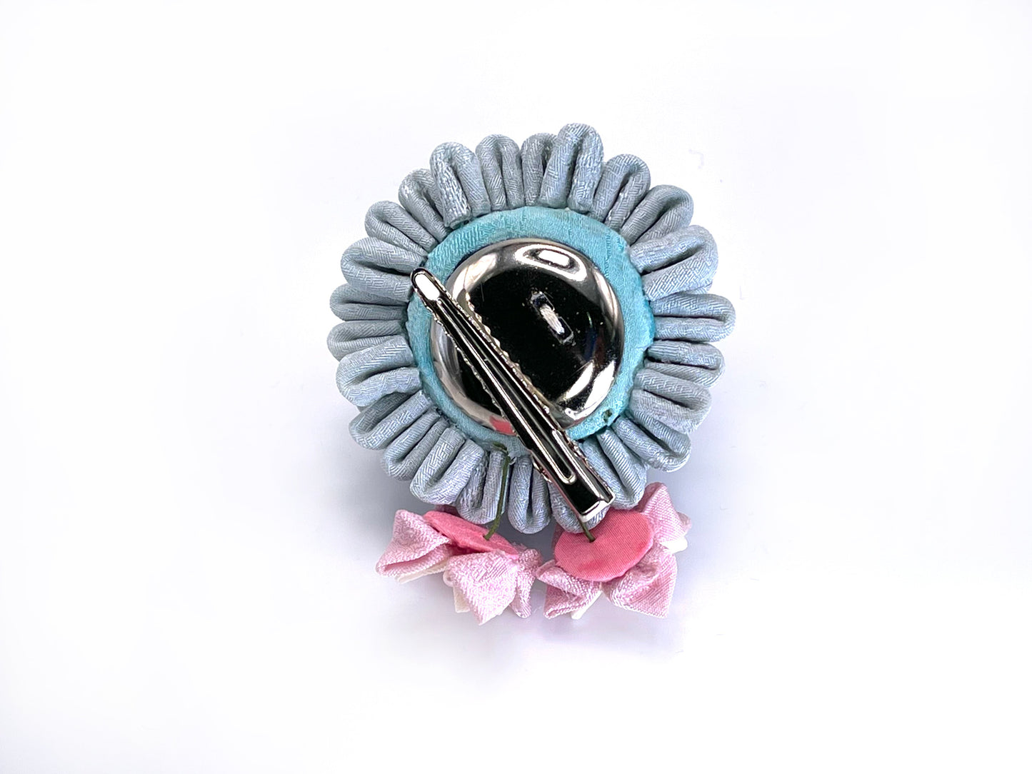 Zaiku MIZUIRO Bouquet ( powder blue × pink ) Hair Clip a35