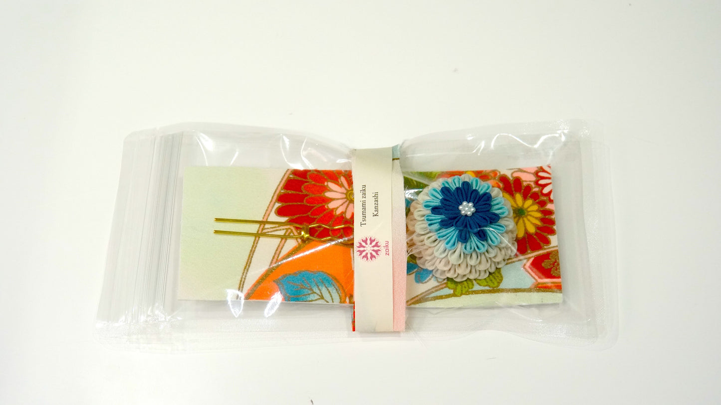 Zaiku AJISAI (紫陽花) Single Kanzashi (double) A39