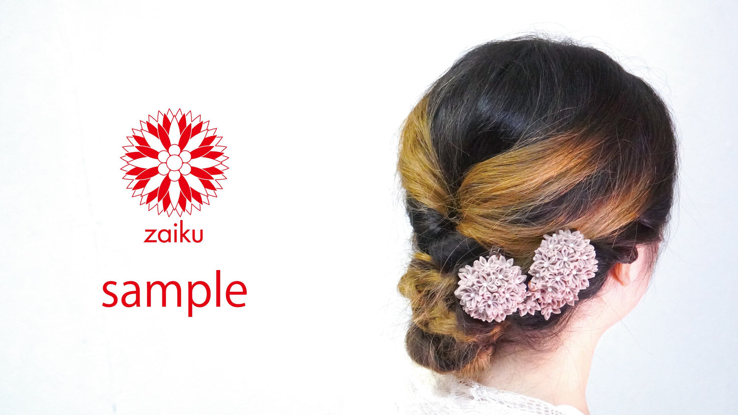 Zaiku SAKURA (桜) Light Mocha Single Hair Clip & Brooch A40