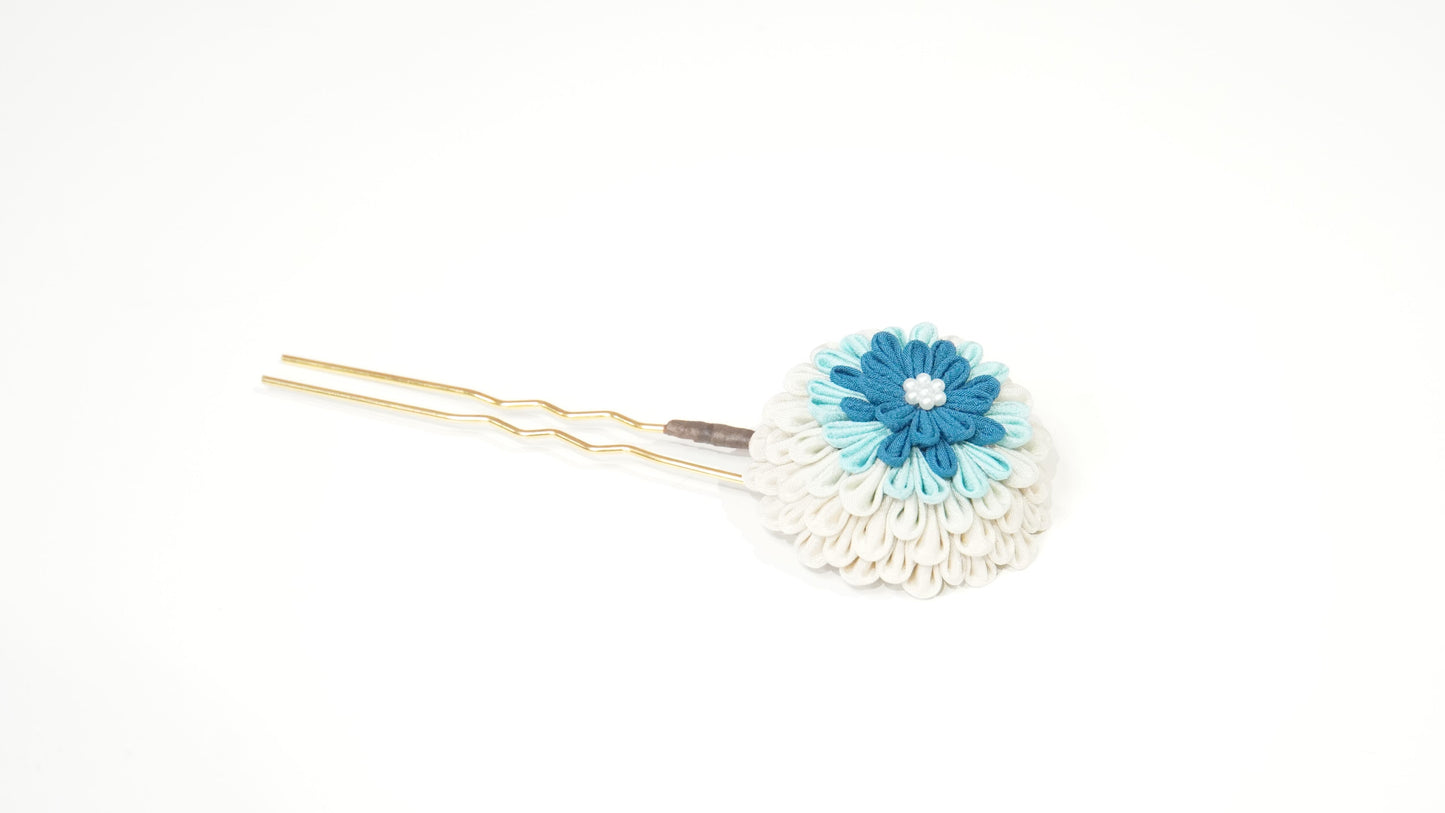 Zaiku AJISAI (紫陽花) Single Kanzashi (double) A39