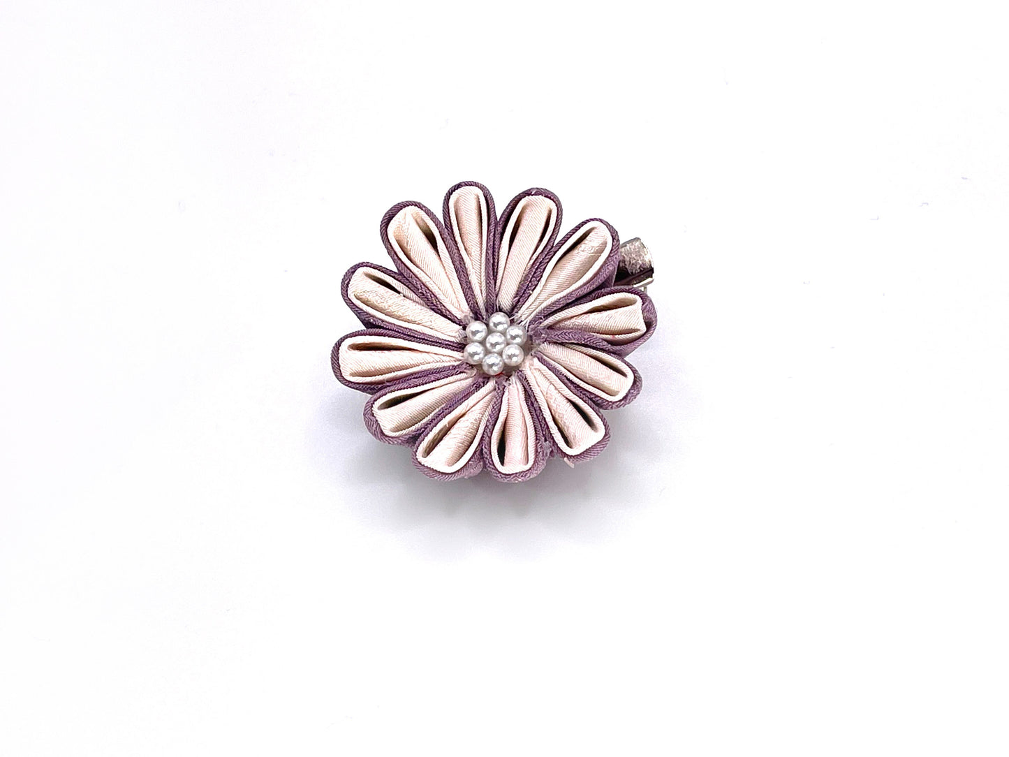 Zaiku FUJI kobana single ( medium purple × white ) Hair Clip a13